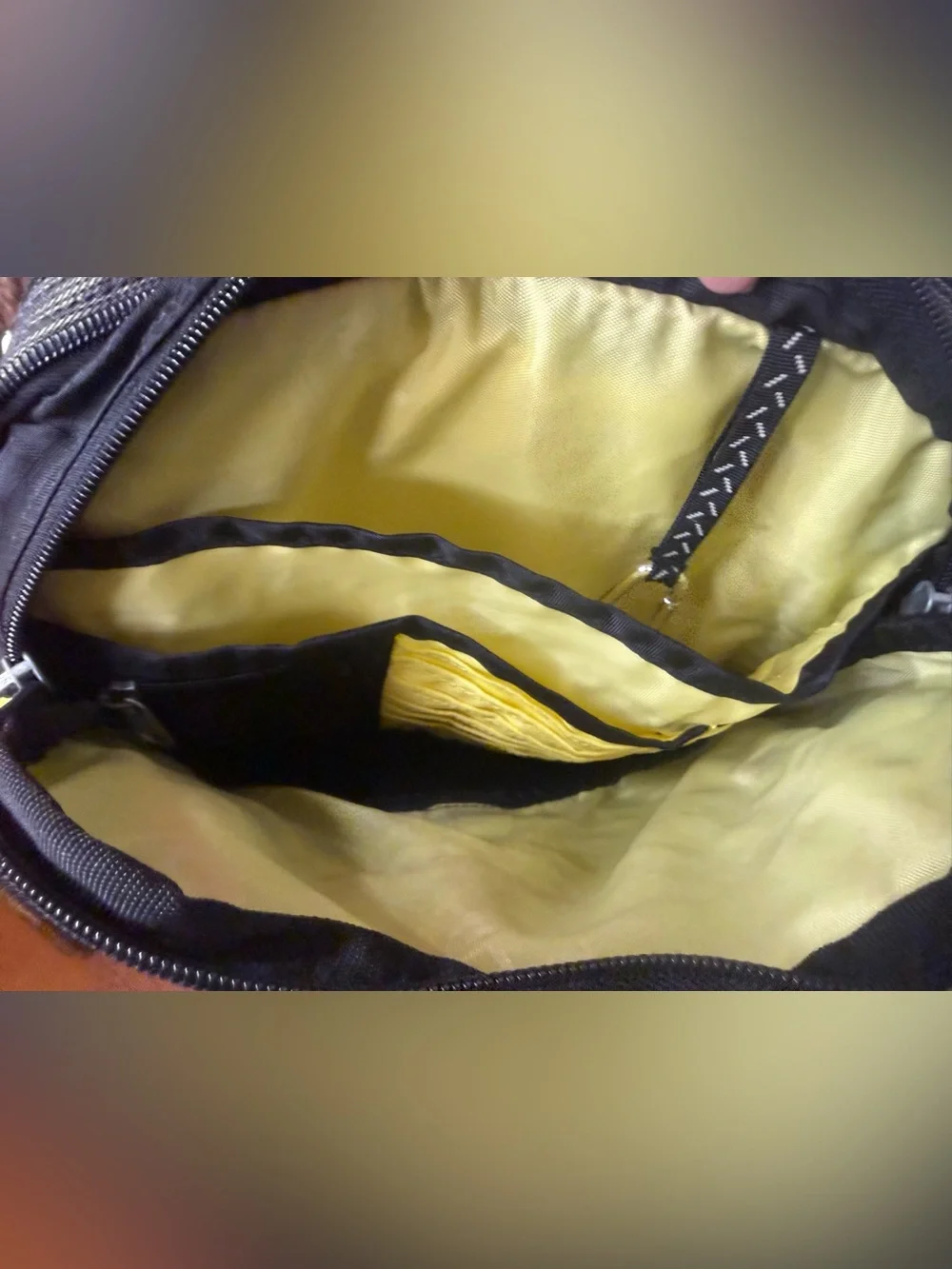 Timberland S/M Travel Bag Black and Yellow Multiple Zippered Pockets